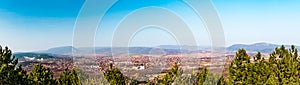 Panoramic view of Pilis mountains in Hungary