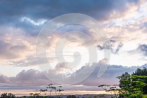 Panoramic view of pink clouds in sky