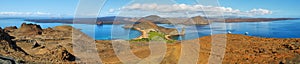 Panoramic view of pinnacle Rock and surroundings in Bartolome