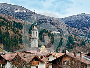 Panoramic view Pinzolo Italy Trentino Alto Adige Rendena valley