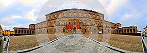 A panoramic view of pitti palace front facade, florence