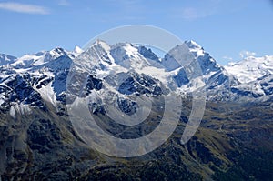 Panoramic view from Piz Nair to Julier mountains in the upper Engadin photo