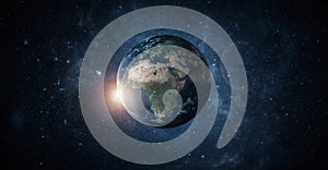 Panoramic view of planet earth with copy space