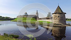 Panoramic view on Ploskaya tower in Pskov