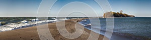 Panoramic view of Point Pelee National Park beach on Lake Erie