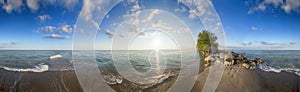 Panoramic view of Point Pelee National Park beach in the summer