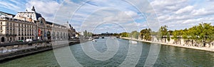 Panoramic of Musee d'Orsay from Pont Royal - Paris, France