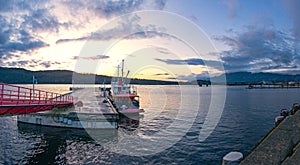 Panoramic view of Port Alberni dock in Vancouver Island, BC, Can photo