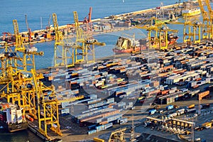 panoramic view of the port in Barcelona