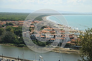 Panoramic view of the port of Castiglione della Pescaia.