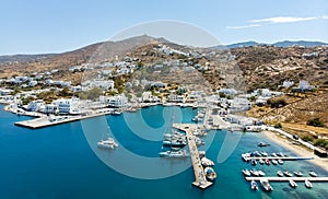 Panoramic view of Port of Ios Island, Cyclades, Greece. View from above photo