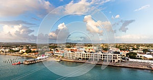 Panoramic view of the Port of Kralendijk, Bonaire.