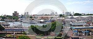 Panoramic view of Port Louis by the sea