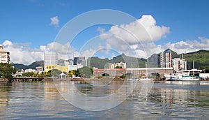Panoramic view of Port Louis by the sea