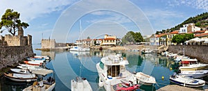 Panoramic view of the port, Nafpaktos, Greece