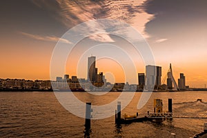 Panoramic view of port of Rotterdam