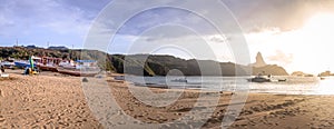 Panoramic view of Porto de Santo Antonio Beach - Fernando de Noronha, Pernambuco, Brazil