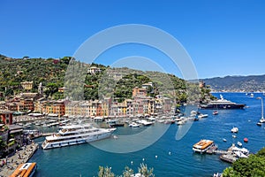 The panoramic view of Portofino, Italy