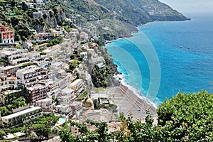 Panoramic view of Positano, Amalfi coast, Italy