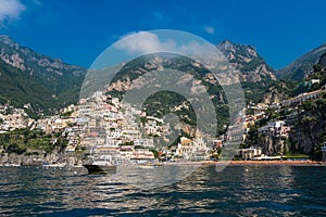 Panoramic view of Positano, small town on Amalfi Coast, Campania, Italy