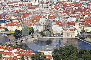 Panoramic View of Prague the capital of Czech Republic with Char