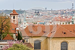 Panoramic view of Prague - Czech capital.