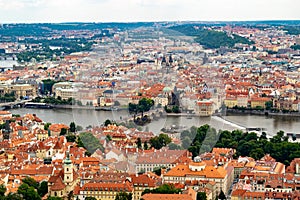 Panoramic view of Prague from Petrin Tower