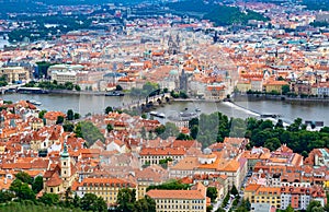 Panoramic view of Prague from Petrin Tower