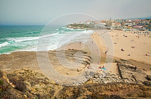 Panoramic view of Praia das Macas. Sintra, Portugal