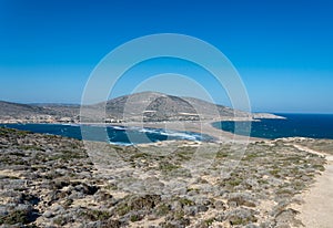 Panoramic view of Prasonisi cape, Rhodes island