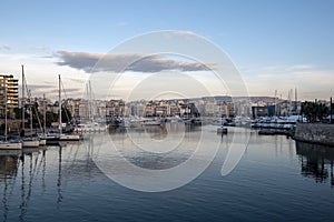 Panoramic view of Psalimani,Marina Zeas, Piraeus,Greece