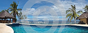 Panoramic view of public water pool at Balicasag island of Philippines