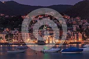 Panoramic view of Rapallo town at Liguria, Italy