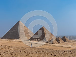 Panoramic view Pyramid of Giza in El Cairo Egypt