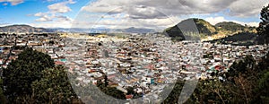 Panoramic view on Quetzaltenango, coming down from the Cerro Quemado, Quetzaltenango, Altiplano, Guatemala