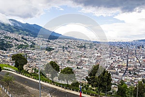 Panoramic view of Quito city, Ecuador photo