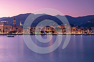 Panoramic view of Rapallo town at Liguria, Italy