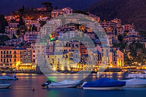 Panoramic view of Rapallo town at Liguria, Italy