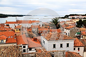 Panoramic View on Red Roofs of Porec