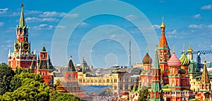 Panoramic view of the Red Square in Moscow, Russia