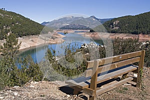 Panoramic view of reservoir of Tranco to 89 % of its capacity photo
