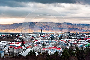 Panoramic view of Reykjavik Icelandic capital