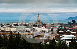Panoramic view of Reykjavik Icelandic capital