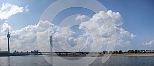 Panoramic view of the Rhine river in Dusseldorf Germany
