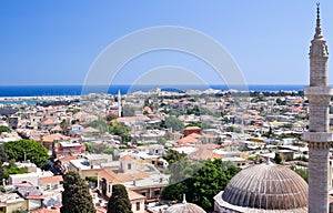 Panoramic view of Rhodes old town