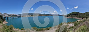 Panoramic view at the RiaÃ±o Reservoir, located on Picos de Europa or Peaks of Europe photo