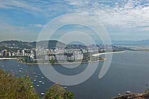 Panoramic view of Rio de Janeiro Flamengo beach Rio de Janeiro