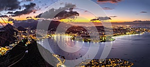 Panoramic view of Rio de Janeiro by night photo