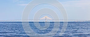 Panoramic view of Rio Negro bridge in Manaus Brazil