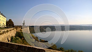 Panoramic view of the river Danube from the Petrovaradin fortress near Novi Sad in Serbia